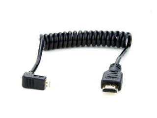 Coiled Right-Angle MICRO to Full HDMI Cable （30cm）