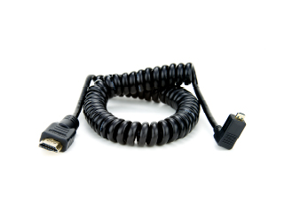 Coiled Right-Angle MICRO to Full HDMI Cable （50cm）